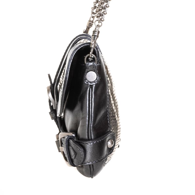 Bolsa-Jimmy-Choo-Couro-e-Malha-Metalica