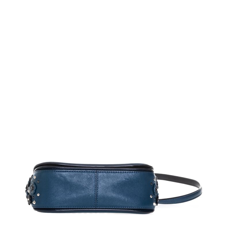 Bolsa-Coach-Flores-Couro-Azul