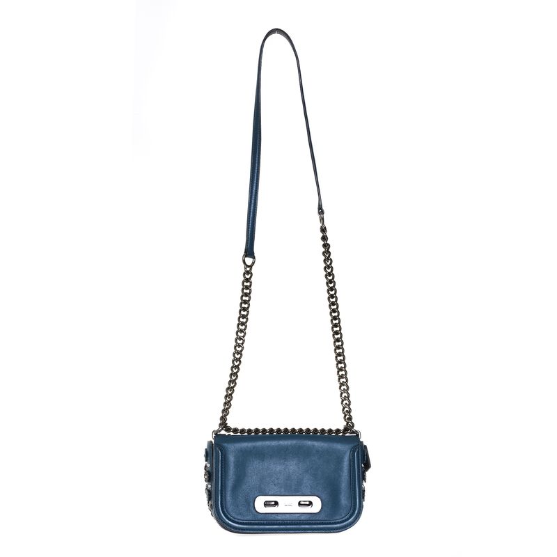 Bolsa-Coach-Flores-Couro-Azul
