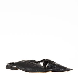 Slingback Bottega Veneta Bico Fino Couro Preto