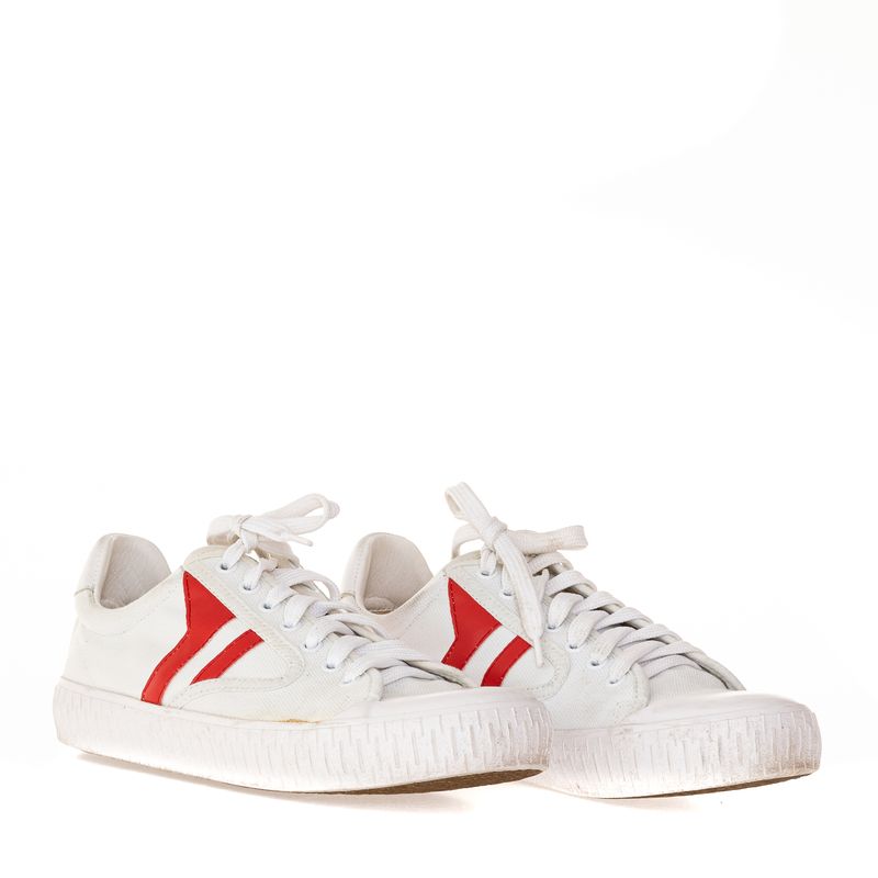 Tenis-Celine-Branco-Faixa-Vermelha