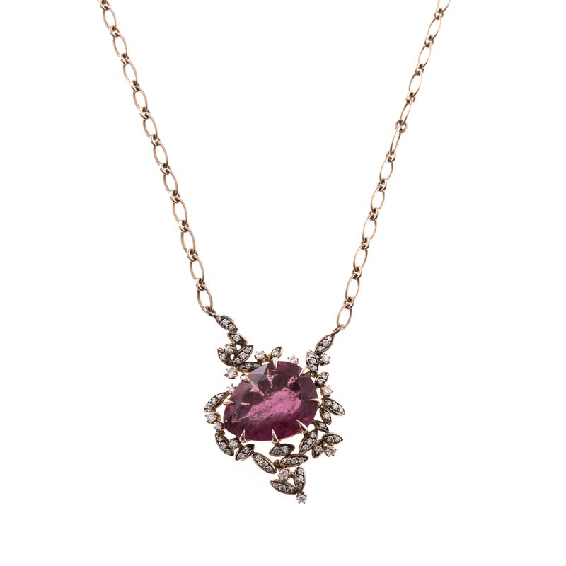 Colar-Ouro-Brilhantes-e-Turmalina-Rosa
