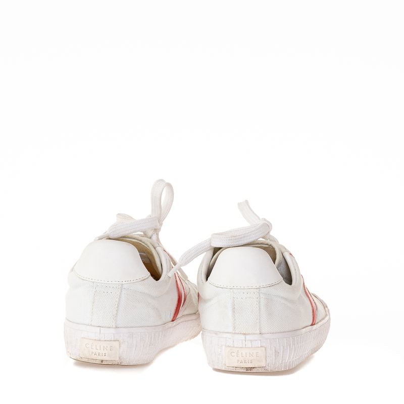 Tenis-Celine-Branco-Faixa-Vermelha
