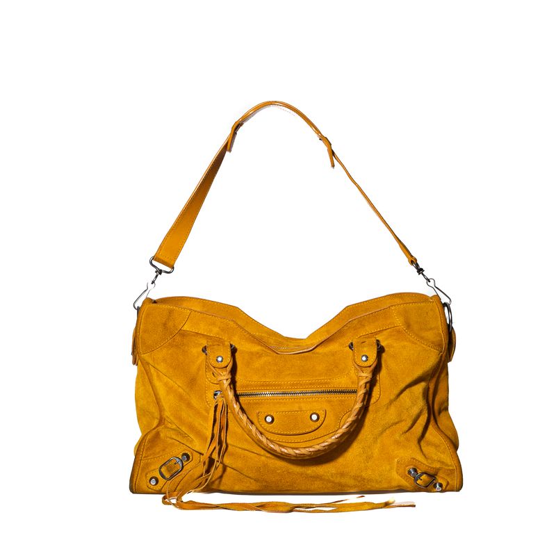 Bolsa-Balenciaga-Motocross-Classic-Camurca-Mostarda