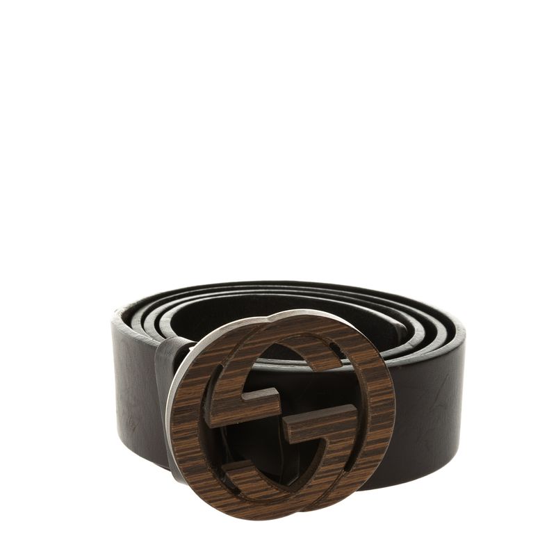 Cinto-Gucci-Couro-Marrom-e-Fivela-Madeira