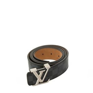 Cinto Louis Vuitton Initials Canvas Damier Graphite