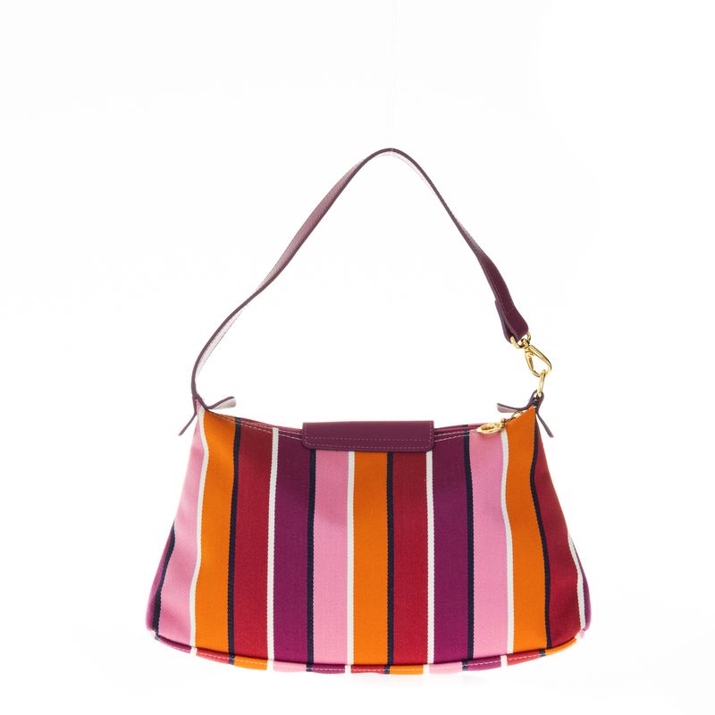 Bolsa-Longchamp-Tecido-Listrado-Laranja-Rosa-e-Vermelho