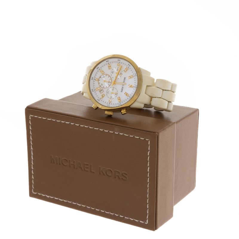 Relogio-Michael-Kors-Branco-e-Dourado