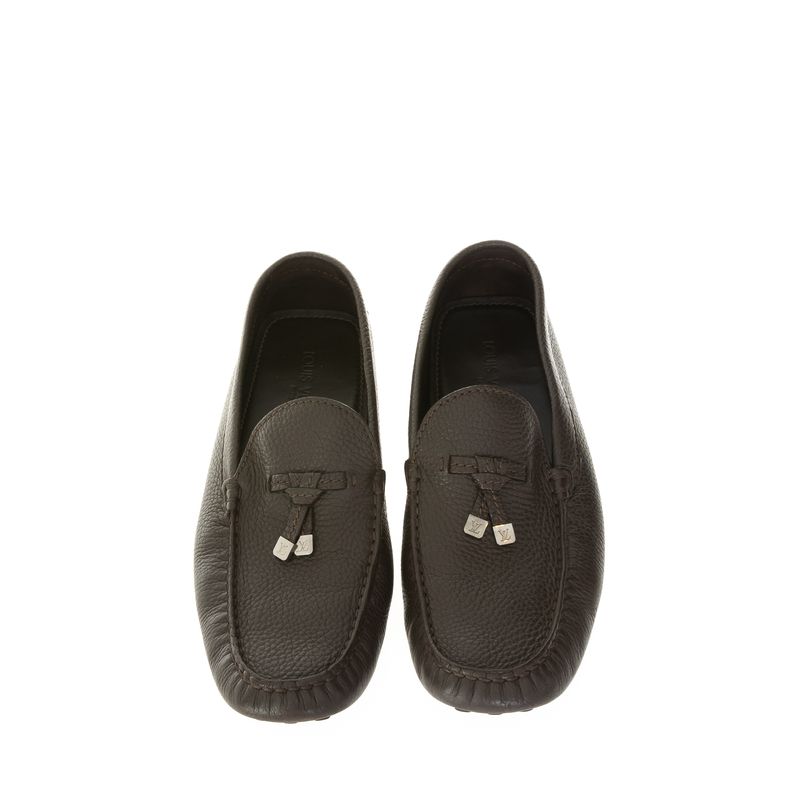 Mocassim-Louis-Vuitton-Drivers-Couro-Marrom