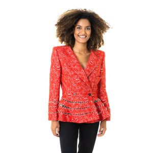 Blazer Thom Browne Vermelho Estampa de Rosas