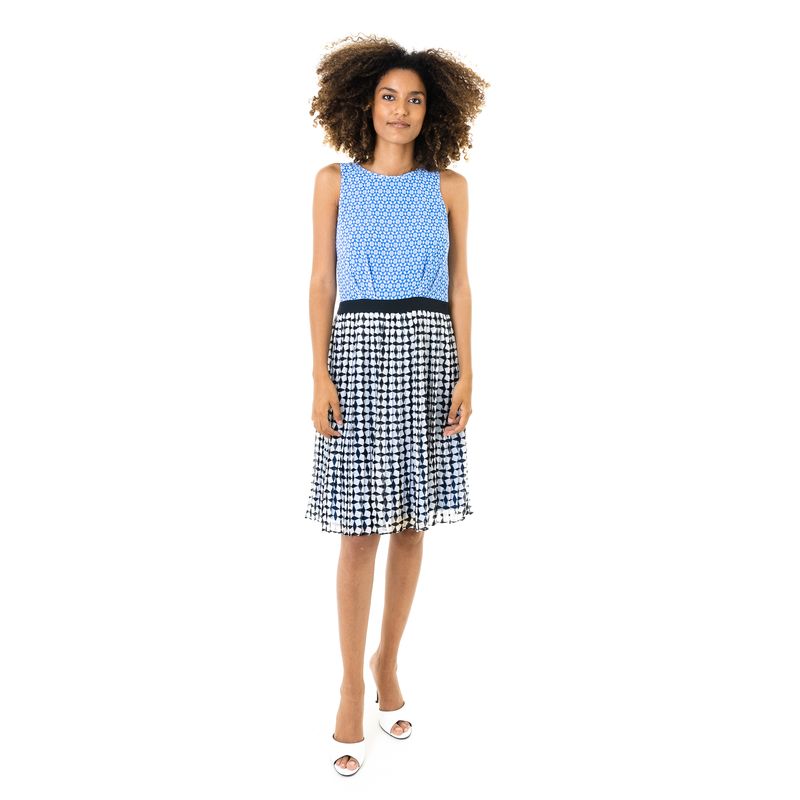 Vestido-Armani-Exchange-Estampado-Azul-Branco-e-Preto