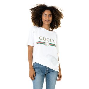 Camiseta Gucci Oversized Logo Branca