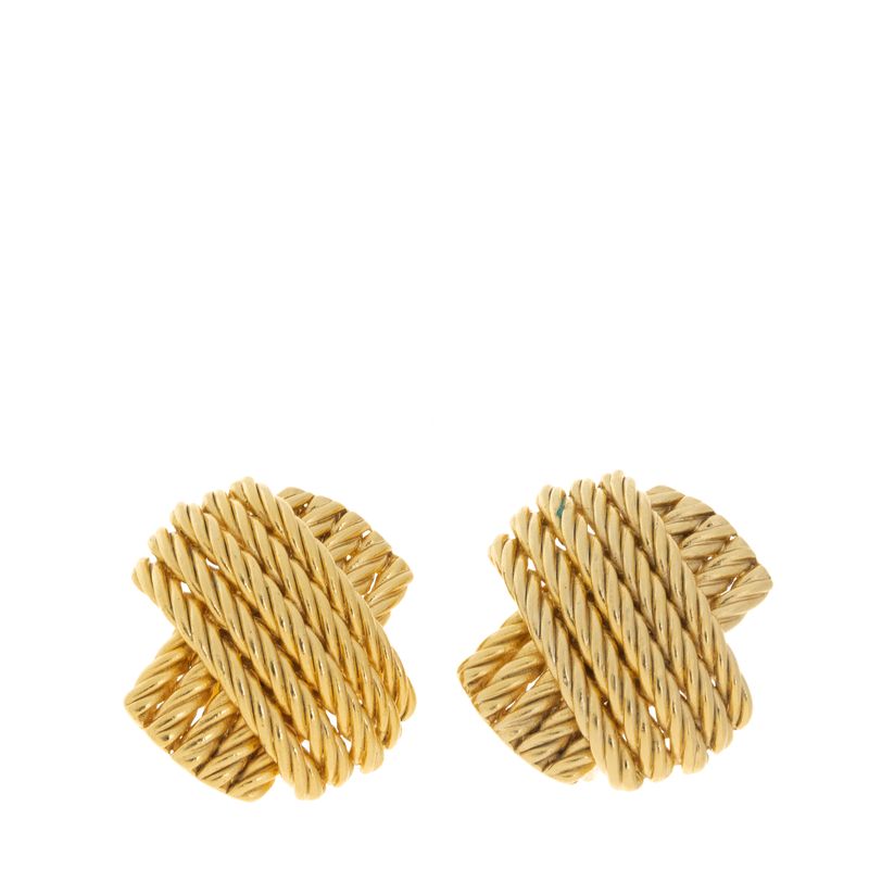 Brinco-Balenciaga-Vintage-X-Trancado-Dourado