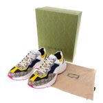 Tenis-Gucci-GG-Rhyton-Canvas-e-Nylon-Bege-Branco-e-Azul