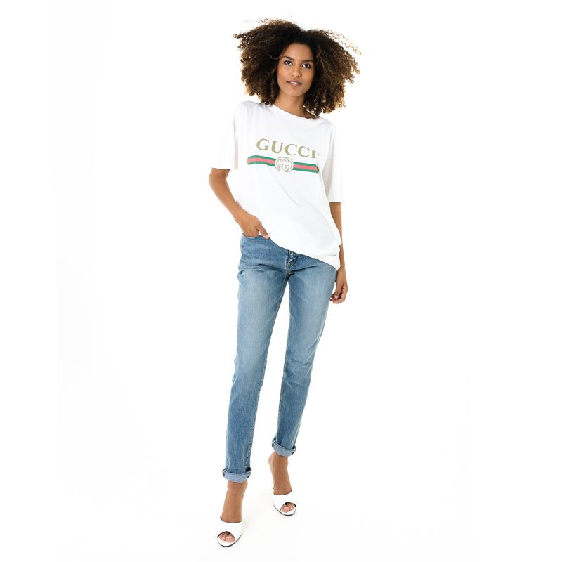 Camiseta-Gucci-Oversized-Logo-Branca