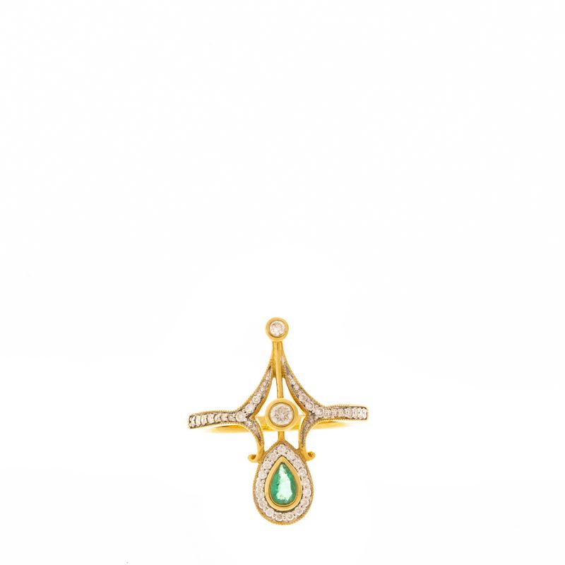 Anel-Aron---Hirsh-Marrocos-Ouro-Amarelo-Esmeralda-e-Brilhantes