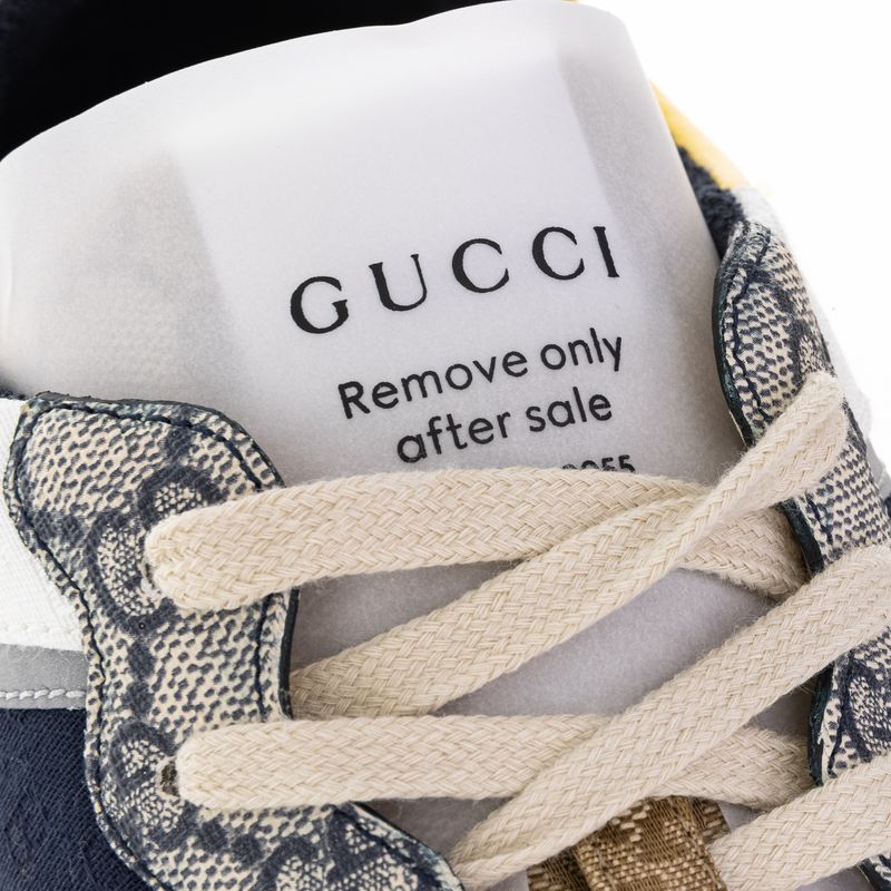 Tenis-Gucci-GG-Rhyton-Canvas-e-Nylon-Bege-Branco-e-Azul