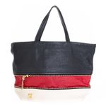 Bolsa-Salvatore-Ferragamo-Tote-Extensivel-Couro-Preto-Branco-e-Vermelho