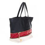 Bolsa-Salvatore-Ferragamo-Tote-Extensivel-Couro-Preto-Branco-e-Vermelho