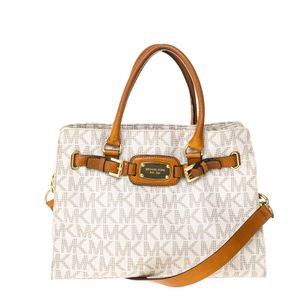 Bolsa Michael Kors Monograma Branco e Caramelo