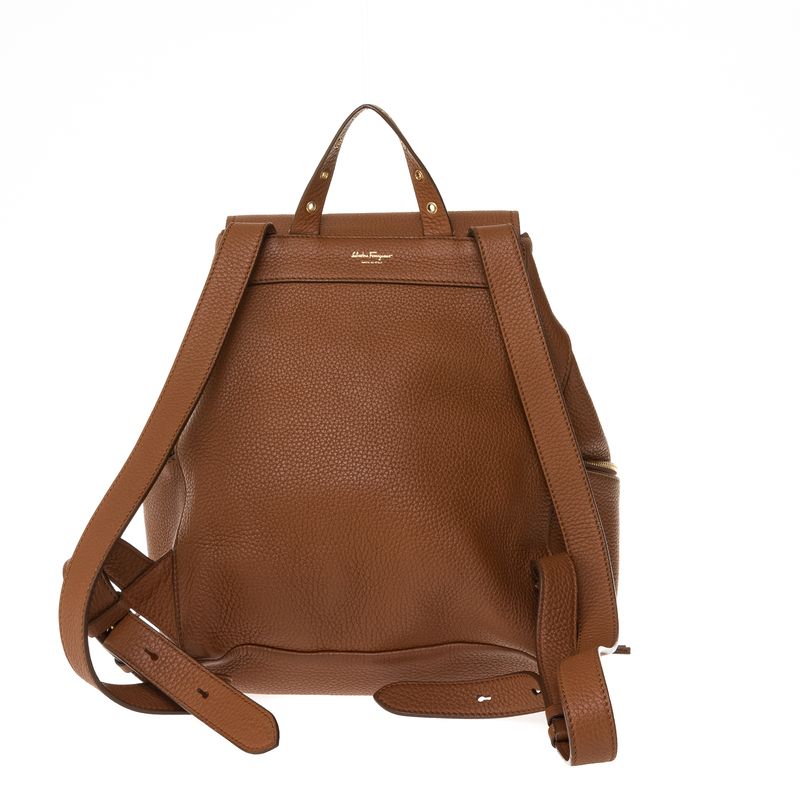 Mochila-Salvatore-Ferragamo-Couro-Caramelo