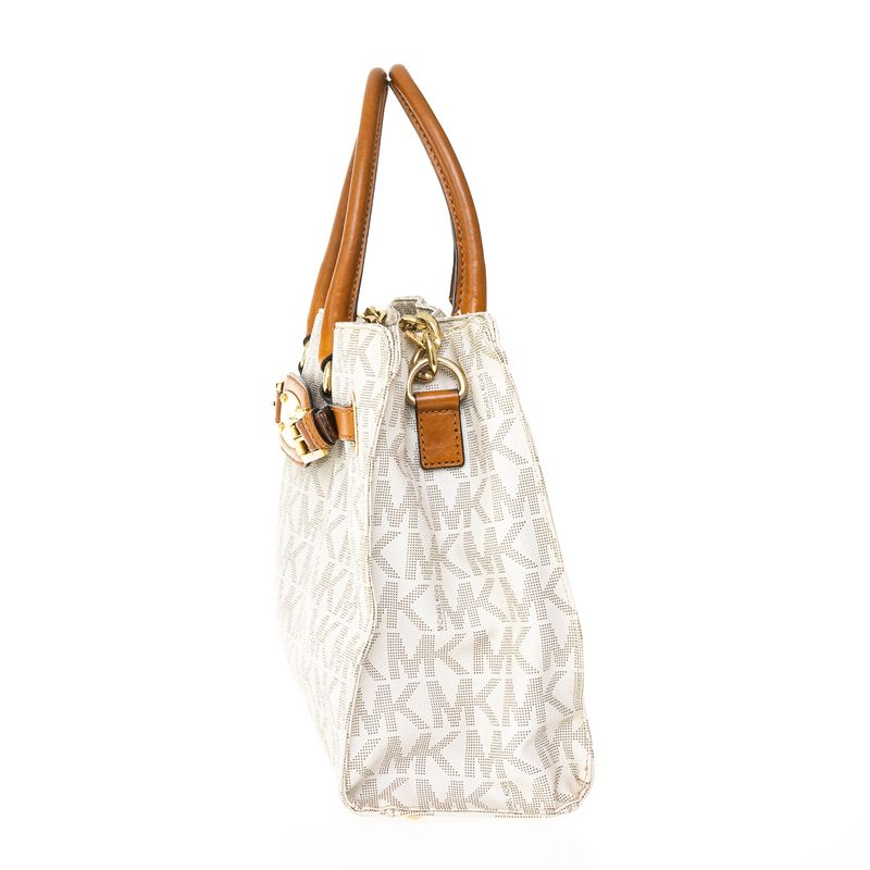 Bolsa-Michael-Kors-Monograma-Branco-e-Caramelo
