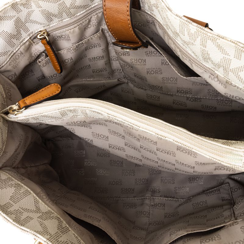 Bolsa-Michael-Kors-Monograma-Branco-e-Caramelo