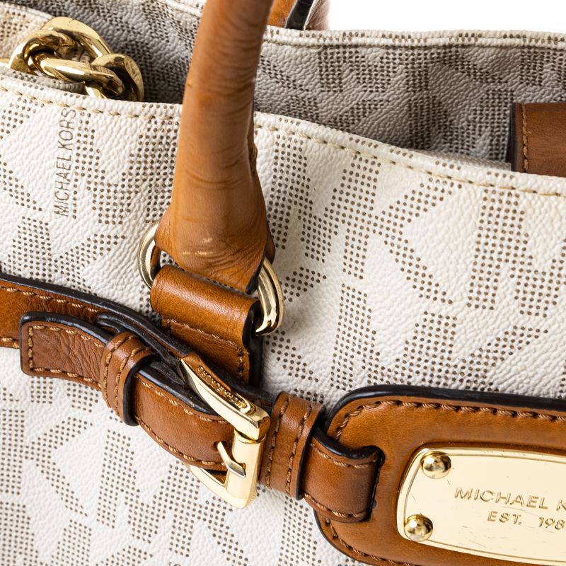 Bolsa-Michael-Kors-Monograma-Branco-e-Caramelo