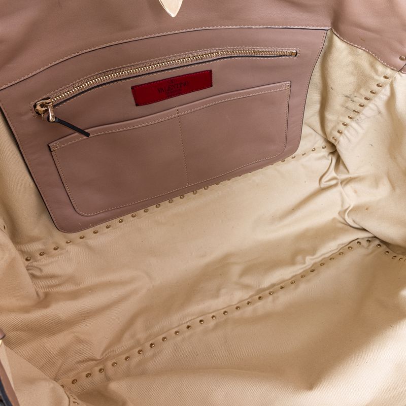 Bolsa-Valentino-Rockstud-Tote-Bege