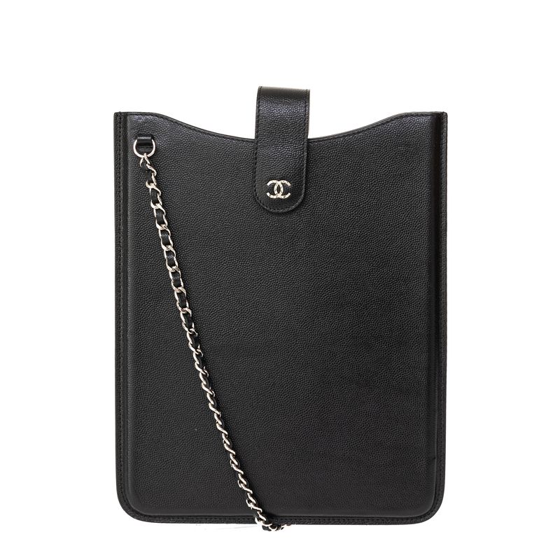 Porta-Ipad-Chanel-Couro-Caviar-Preto-com-Alca