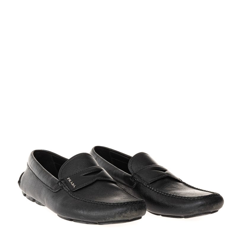 Mocassim-Prada-Couro-Saffiano-Preto