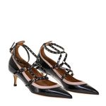 Scarpin-Valentino-Tiras-Verniz-Preto-e-Couro-Bege