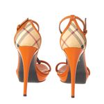 Sandalia-Burberry-House-Check-e-Couro-Laranja