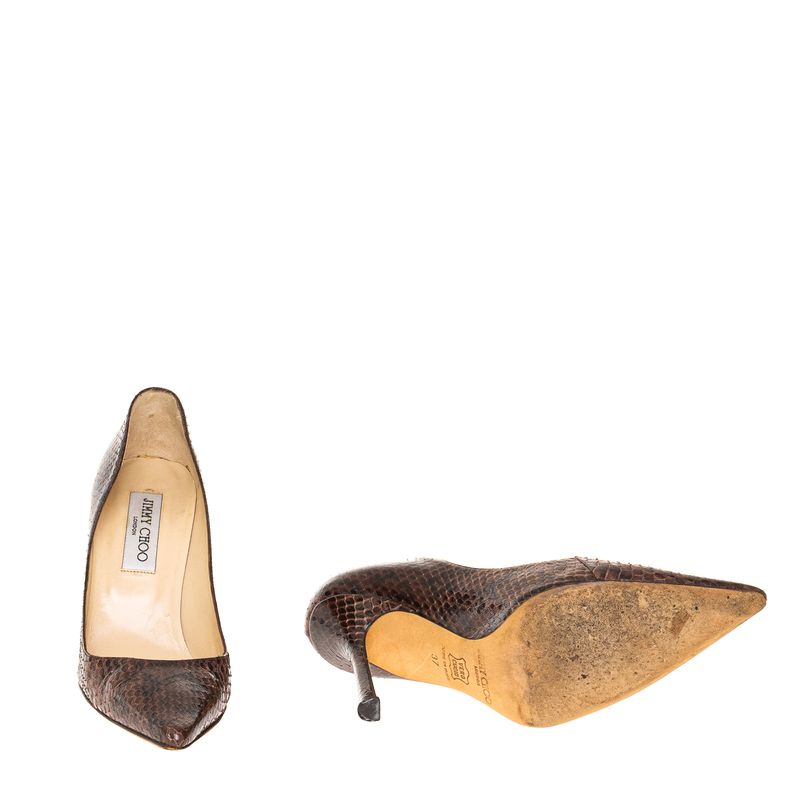 Scarpin-Jimmy-Choo-Python-Marrom