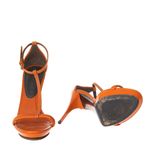 Sandalia-Burberry-House-Check-e-Couro-Laranja