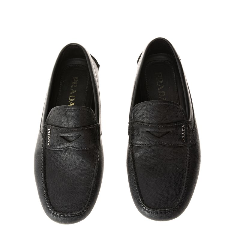 Mocassim-Prada-Couro-Saffiano-Preto