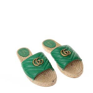 Espadrille Slide Gucci GG Marmont Verde