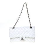 Bolsa-Chanel-Classica-Double-Flap-Caviar-Branco
