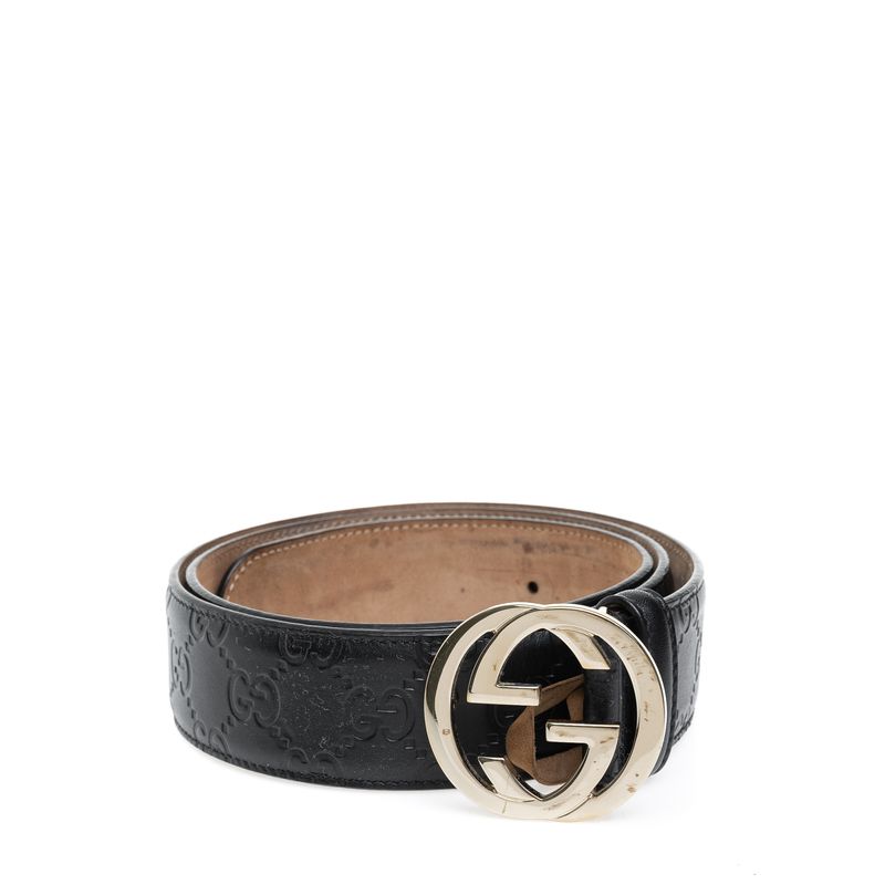 Cinto-Gucci-Signature-Couro-Preto