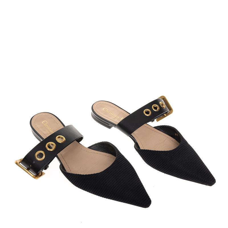 Flat-Mule-Christian-Dior-Preta