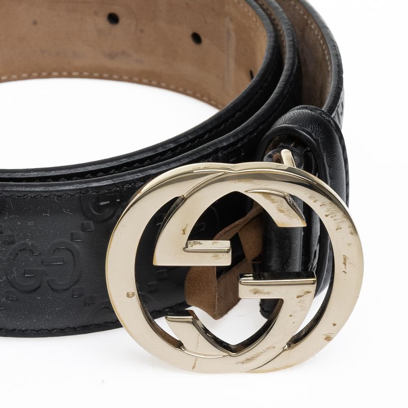 Cinto-Gucci-Signature-Couro-Preto