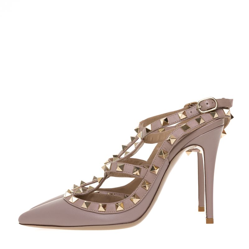 Scarpin-Valentino-Rockstud-Couro-Bege