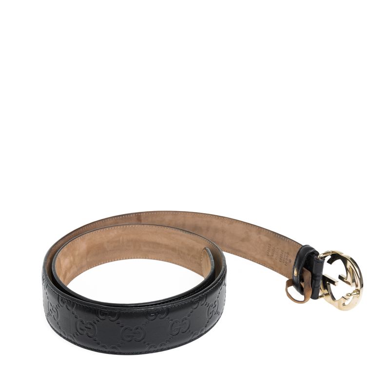 Cinto-Gucci-Signature-Couro-Preto