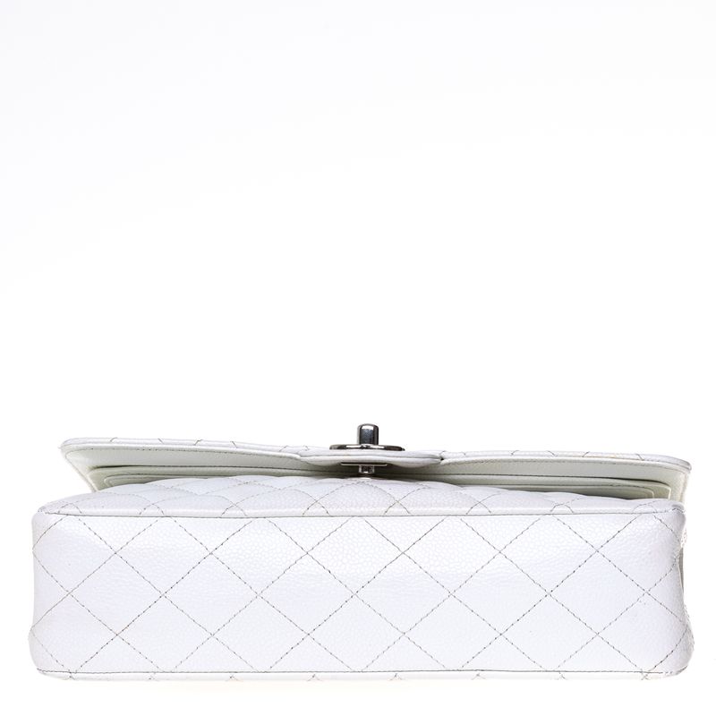Bolsa-Chanel-Classica-Double-Flap-Caviar-Branco
