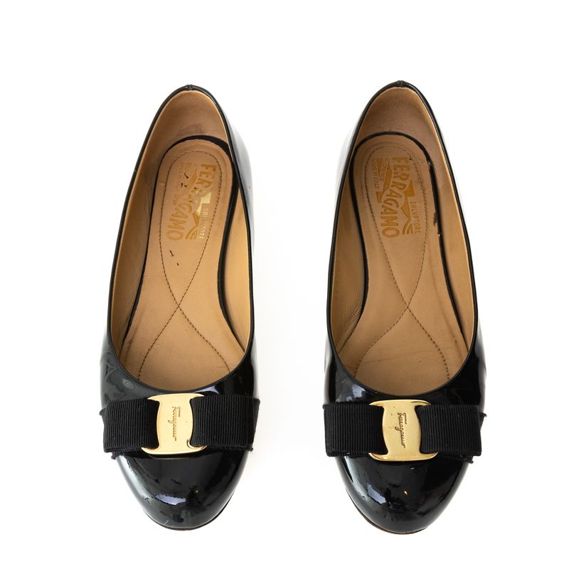 Sapatilha-Salvatore-Ferragamo-Verniz-Preto
