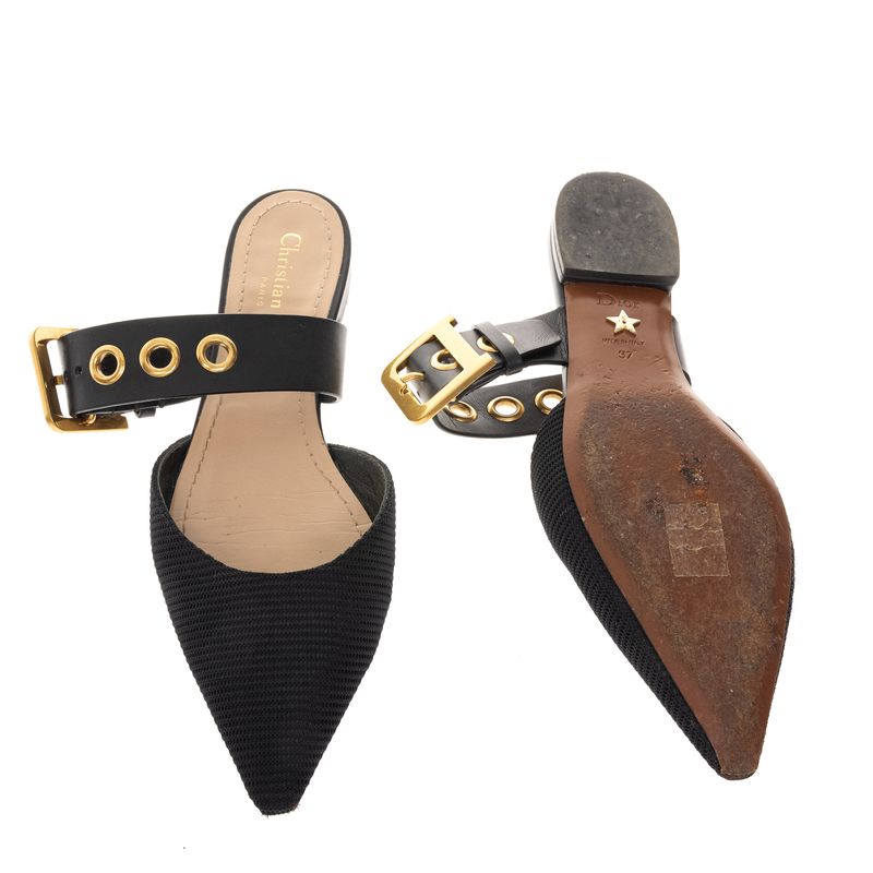 Flat-Mule-Christian-Dior-Preta