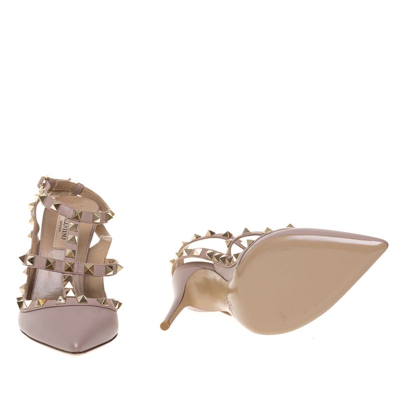 Scarpin-Valentino-Rockstud-Couro-Bege