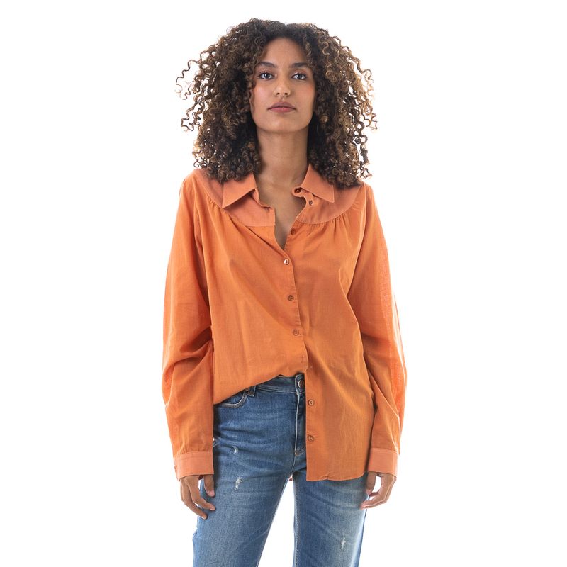 Camisa-Cris-Barros-Linho-Terracota