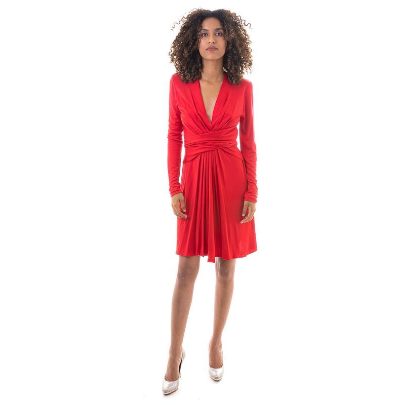 Vestido-Issa-Seda-Vermelha
