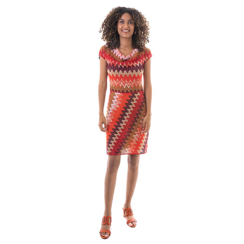 Vestido-Missoni-Tricot-Laranja-Vermelho-e-Bege